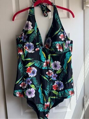 Old Navy Floral Halter One-Piece Swimsuit